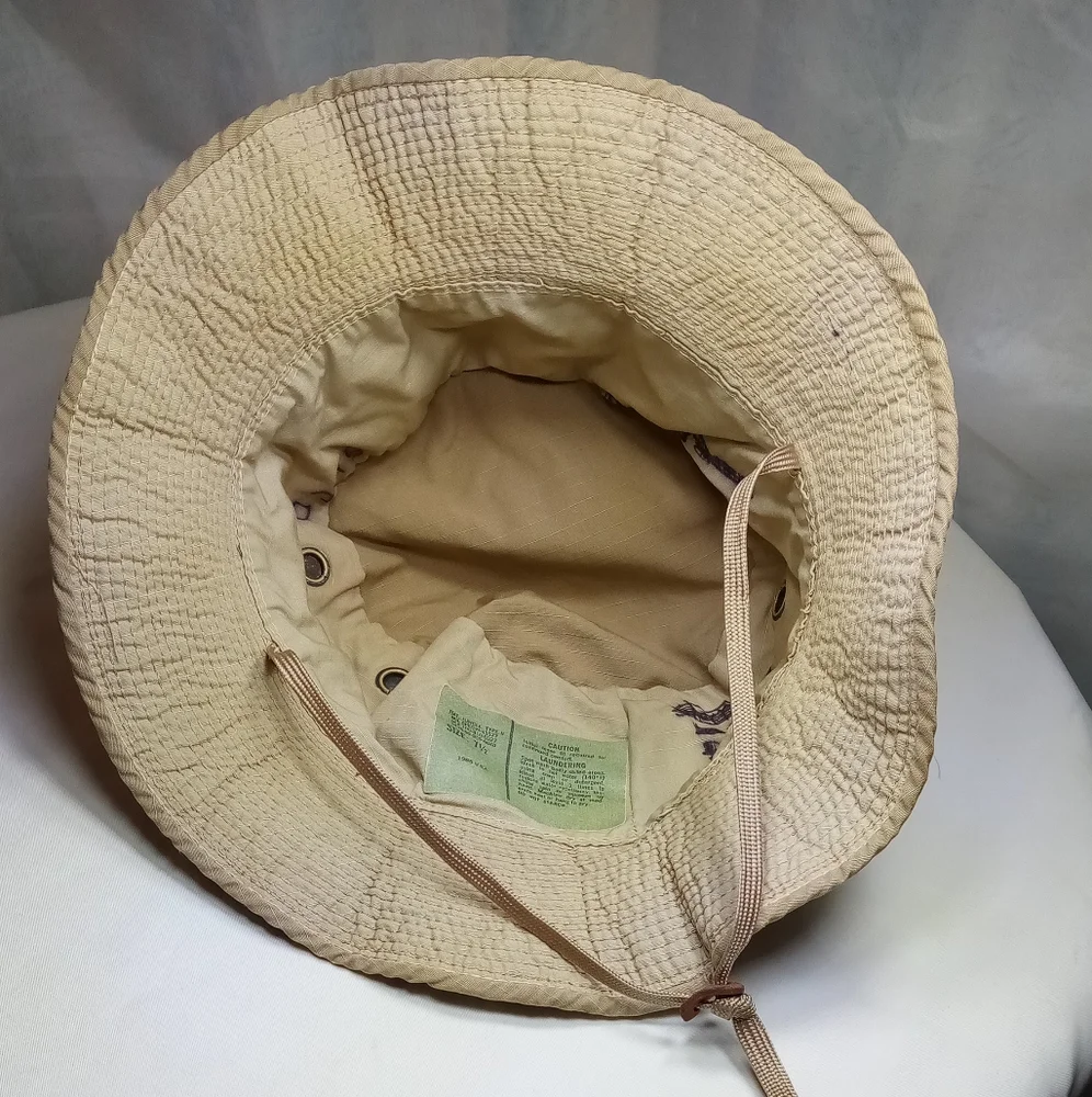 Tan Hot Weather Hunting Fishing Boonie Jungle Sun Hat Sz 7.5 - Picture 6 of 12